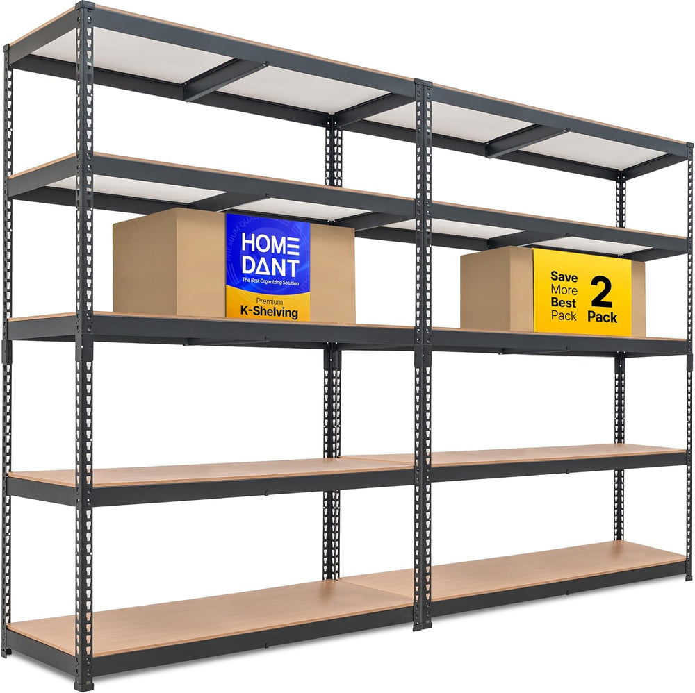 HOMEDANT 47.7" W 5 Tier Heavy Duty Garage Shelving Adjustable Metal Rack...
