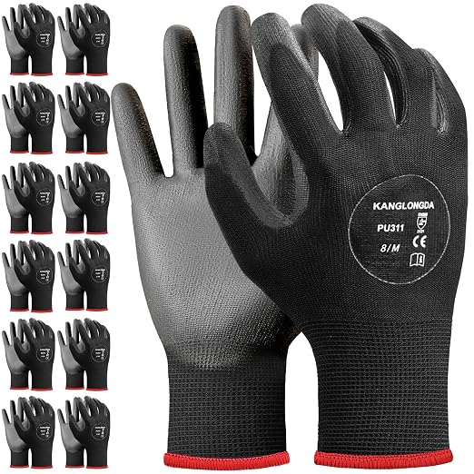 Kebada Safety Work Gloves, 12 Pairs Work Gloves by KEBADA