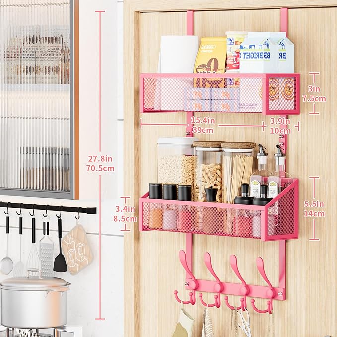 Over The Door Hooks Organizer, Coat Rack Over The Door Storage Hanger Towel Rack - Image 6