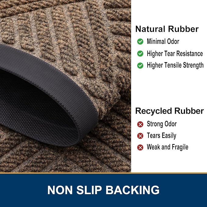Smiry Half Circle Front Door Mat Outside Entrance, Heavy Duty Outdoor Indoor - Image 5