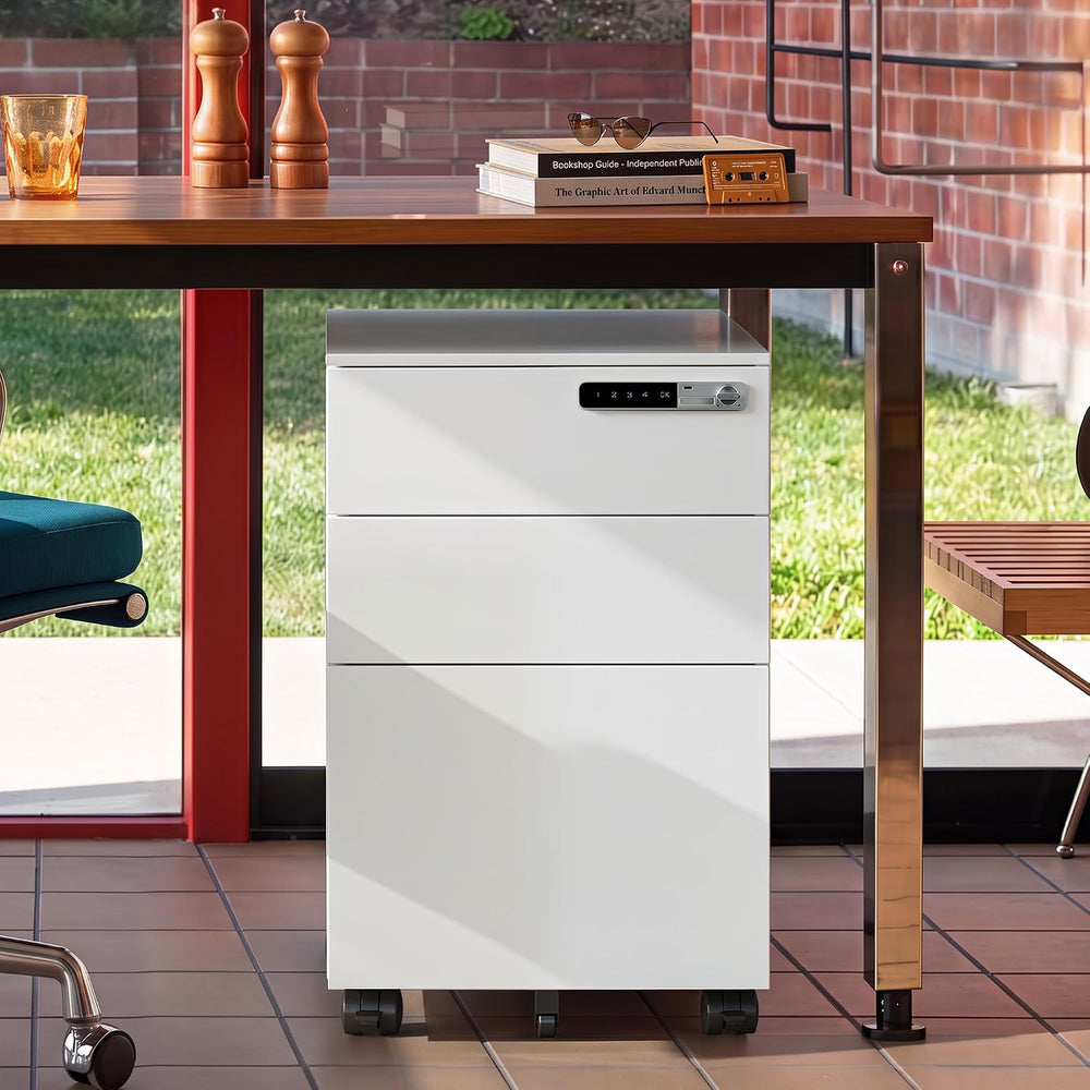 DEVAISE 3 Drawer File Cabinet with Combination Lock, Fully Assembled
