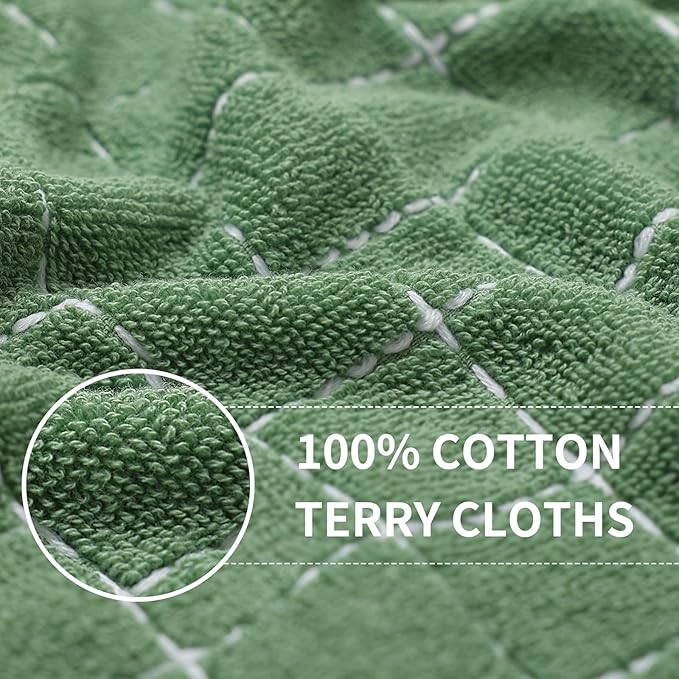 Homaxy 100% Cotton Terry Kitchen Towels, Checkered Designed, Soft and Super - Image 2