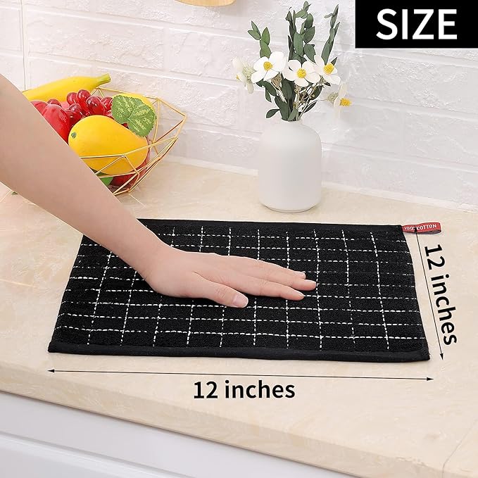 Homaxy 100% Cotton Terry Kitchen Dish Cloths, Ultra Soft and Absorbent Dish - Image 5