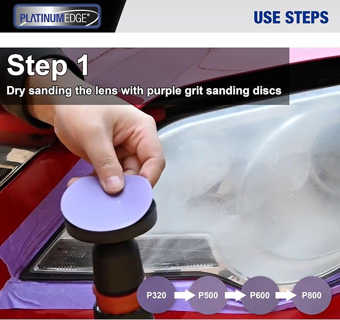 PLATINUMEDGE Car Headlight Restoration Kit, 3 inch Car Headlights Lens - Image 3