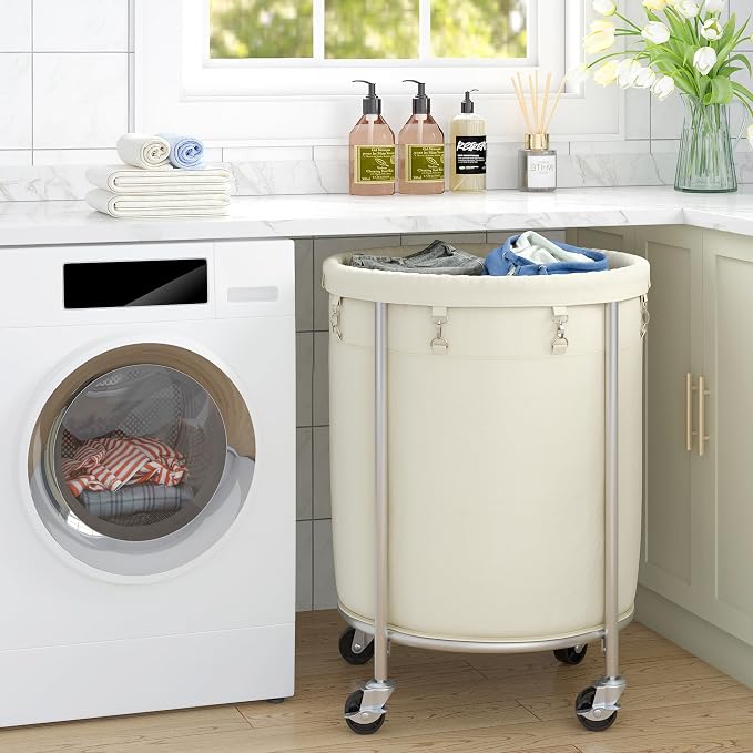 ELYKEN Laundry Basket with Wheels, 170L Rolling Laundry Hamper with Removable - Image 6