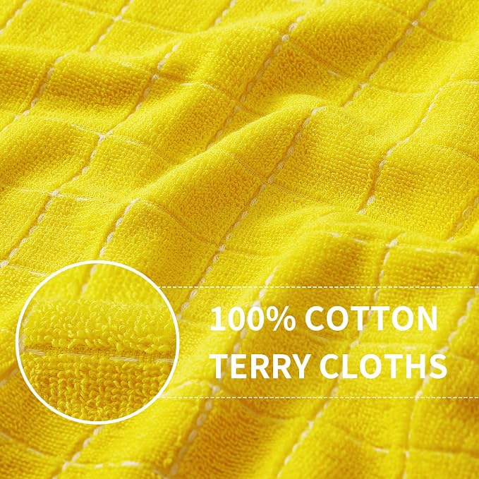 Homaxy 100% Cotton Terry Kitchen Towels, Checkered Designed, Soft and Super - Image 2