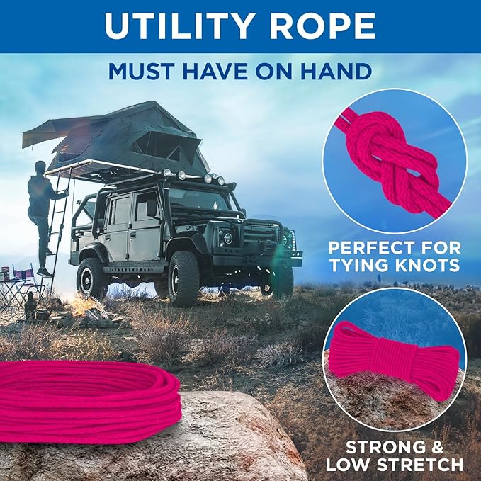 TECEUM Cotton Rope 3/16” – 100 FT – Strong All-Purpose Braided Rope – Natural - Image 6