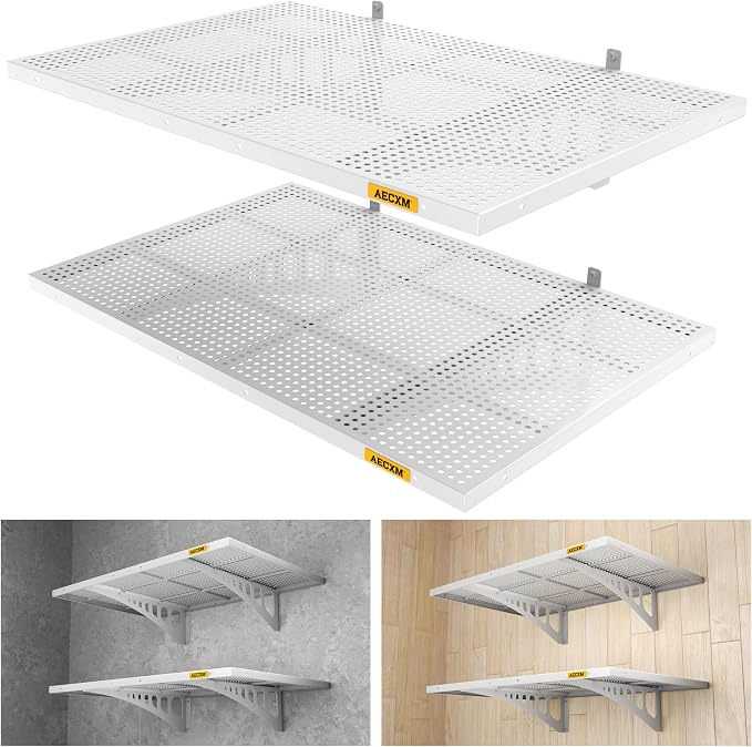 2-Pack 2x3ft Adjustable Garage Wall Shelving 560lbs Load Capacity Heavy Duty by AECXM