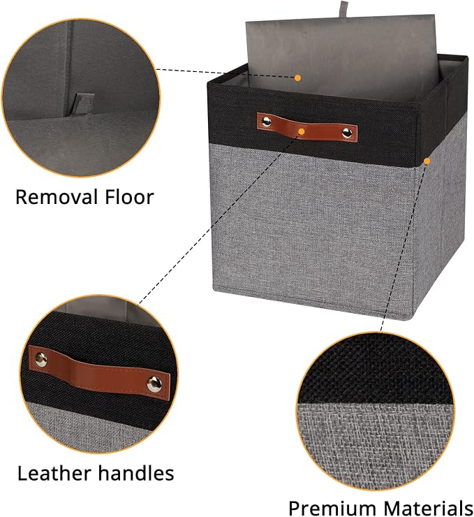 DULLEMELO 13x13 Storage Cubes, Collapsible Sturdy Cube Storage Bins - Image 6