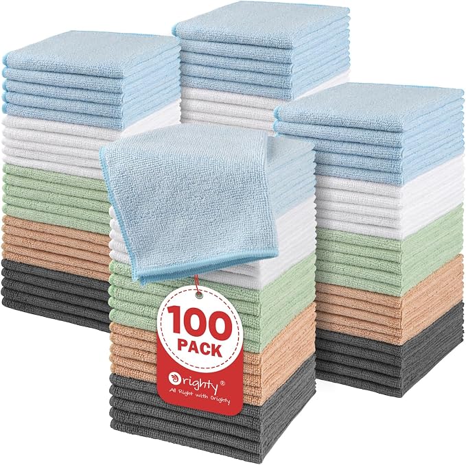 Orighty Microfiber Washcloths Bulk Towels Set 100 Pack, Highly Absorbent and by AllRightinOrighty