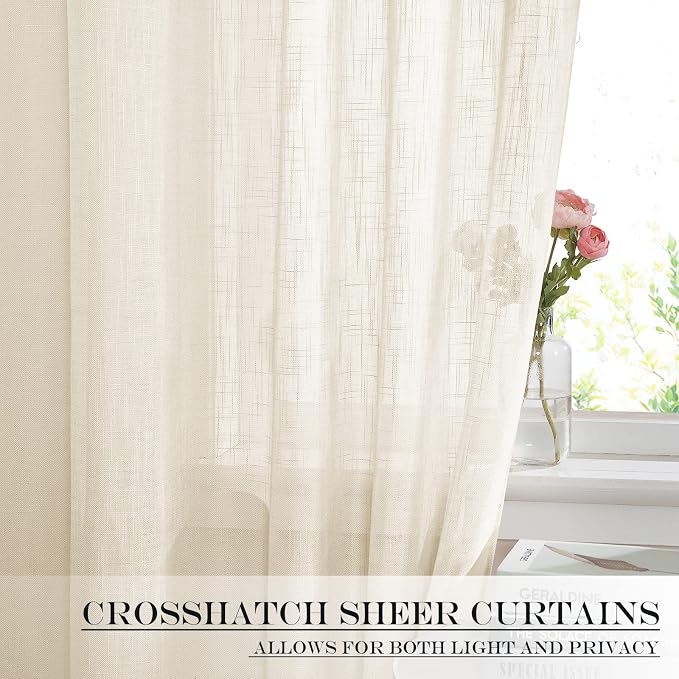 NICETOWN Sheer Door Curtain for Window, Farmhouse French Door Curtain for Front - Image 5
