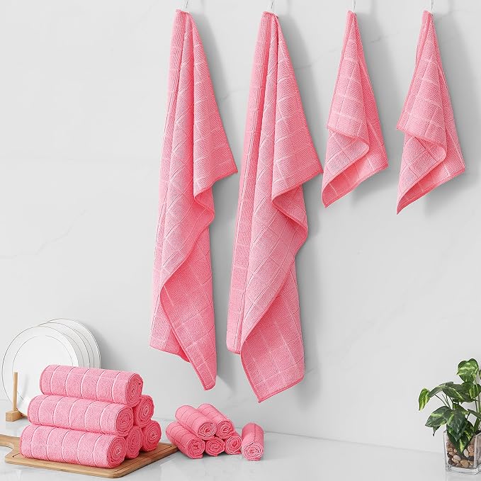 Homaxy Microfiber Kitchen Towels and Dishcloths Set, 16 Pack Soft and Absorbent - Image 8