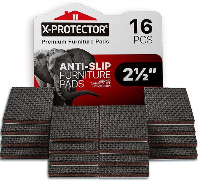 Non Slip Furniture Pads X-PROTECTOR – 16 PCS Furniture Grippers 2 1/2" by X-Protector