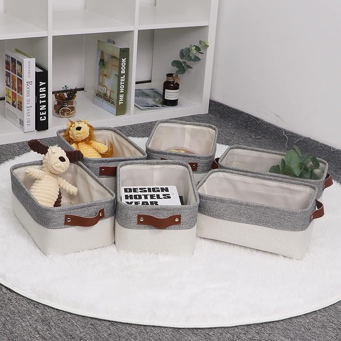 HNZIGE Small Storage Baskets for Organizing Fabric Storage Baskets for Shelves - Image 2