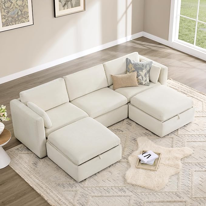 CHITA Oversized Modular Cloud Sectional Sofa, FSC Certified U Shaped Sectional by CHITALIVING