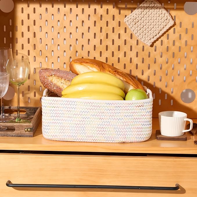 Small Storage Baskets for Organizing | Closet Organizer Bins | Shelf Toy Basket - Image 5