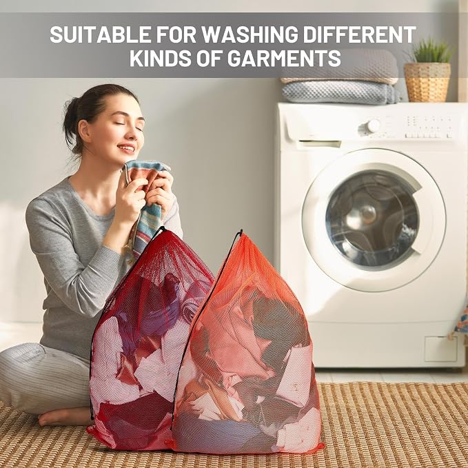 Berlune 12 Pcs Large Laundry Bag Colorful Extra Large Mesh Laundry Bag Bulk - Image 6