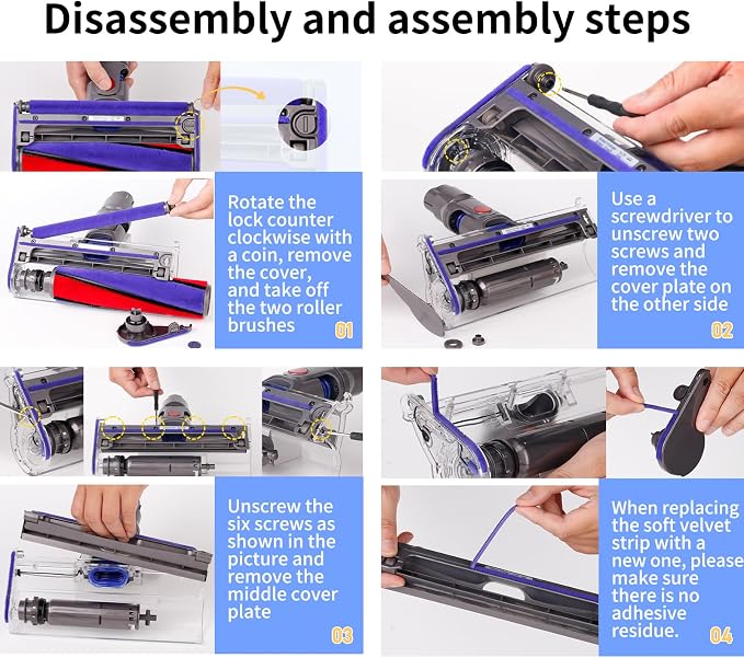 9 Pcs Soft Plush Strips Vacuum Replacement Kit Compatible - Image 6