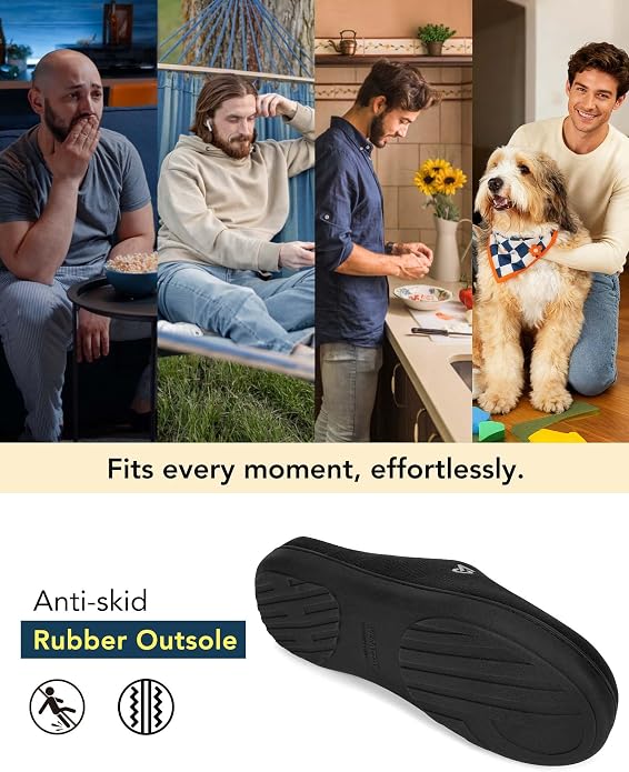 VeraCosy Men's Two-Tone Memory Foam House Slippers Indoor Outdoor Durable - Image 7