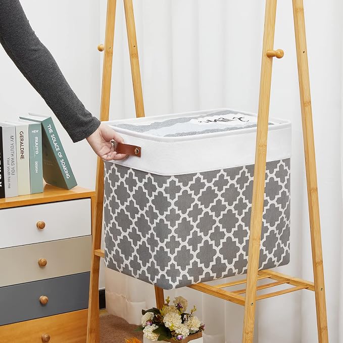 DULLEMELO Storage Baskets Large 17"x12"x15" Foldable Rectangular Storage Bins - Image 4