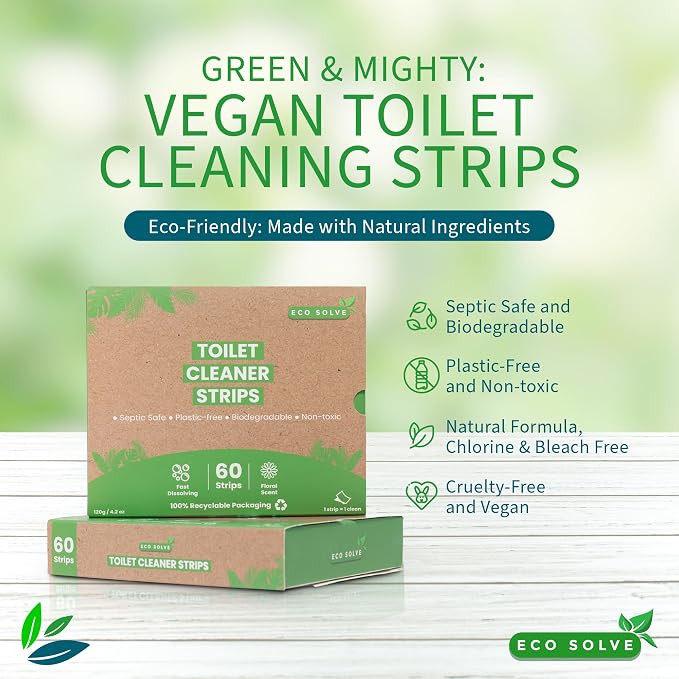 Natural Toilet Bowl Cleaner Strips, Eco-friendly, Septic Safe, Removes Odors & - Image 6