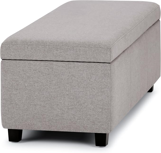 SIMPLIHOME Avalon 48 inch Wide Contemporary Rectangle Storage Ottoman Bench in - Image 10