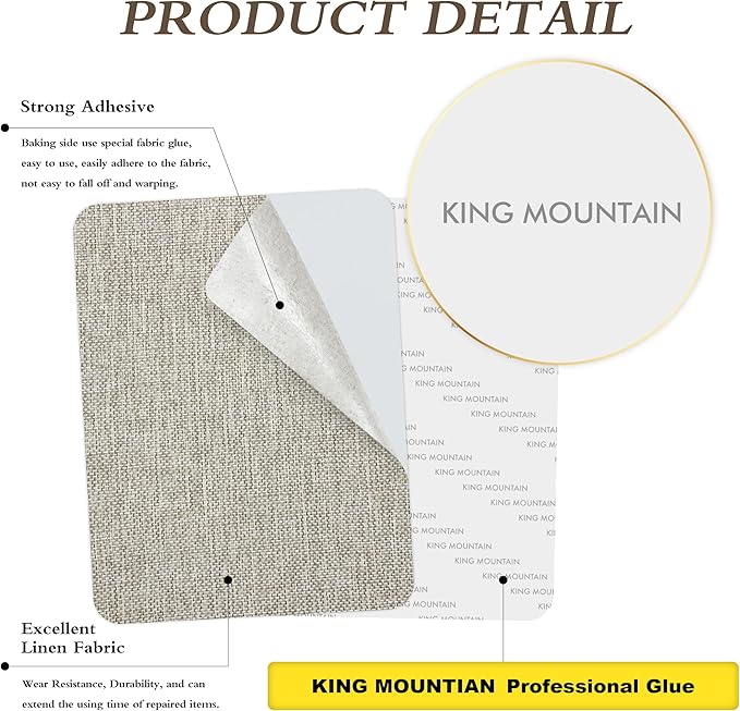 KING MOUNTAIN Coarse Linen Repair Patches, Self-Adhesive Linen Fabric Patches - Image 2