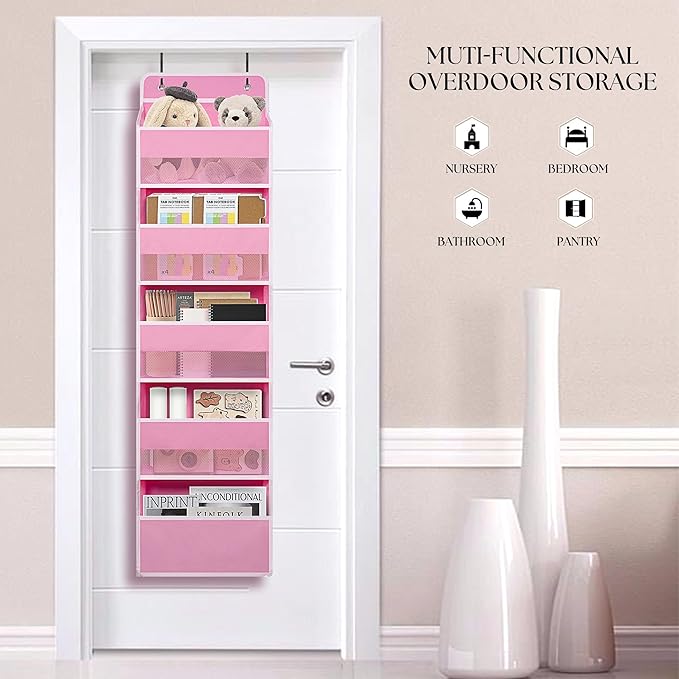 Over Door Organizer with 5 Large Pockets, Heavy Duty Hanging Organizer Storage - Image 3
