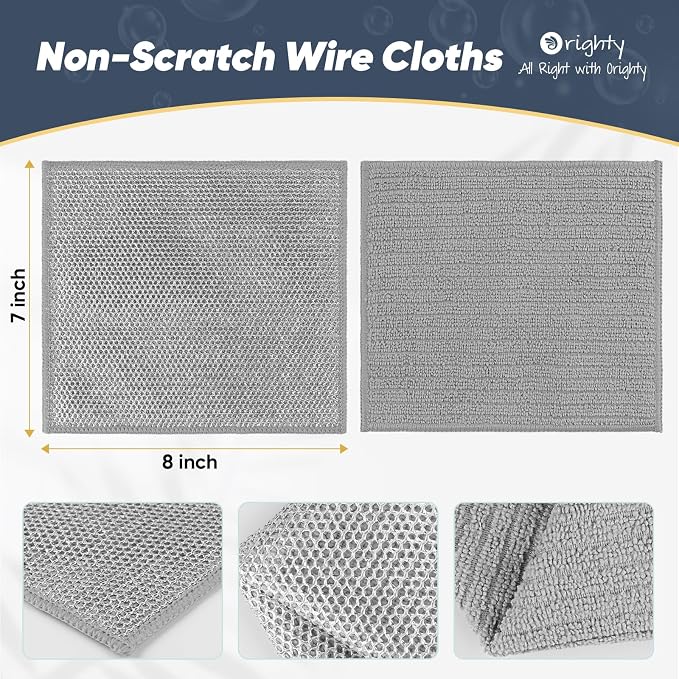 Orighty Multipurpose Wire Dishwashing Rag 12 Pcs, Upgraded Double-Layer - Image 2