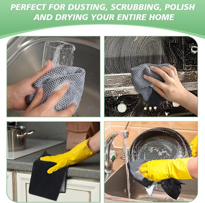 SINLAND Microfiber Dish Cloth for Washing Dishes Dish Washing Rags Best Kitchen - Image 7