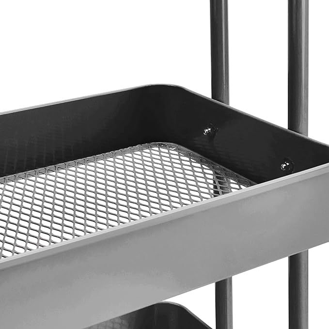 Amazon Basics 3-Tier Rolling Utility or Kitchen Cart, Lockable Wheels - Image 3