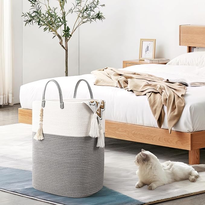 Woven Laundry Basket for Clothes, 100L Large Rectangle Laundry Hampers - Image 4
