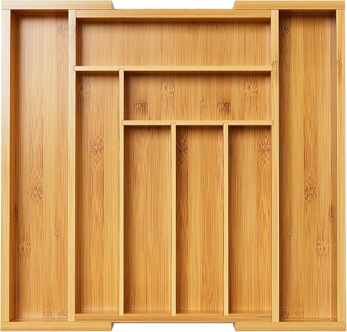 Pipishell Bamboo Expandable Drawer Organizer by Pipishell