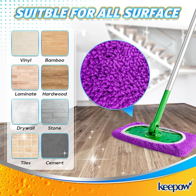 KEEPOW Reusable Microfiber Mop Pads - Image 5