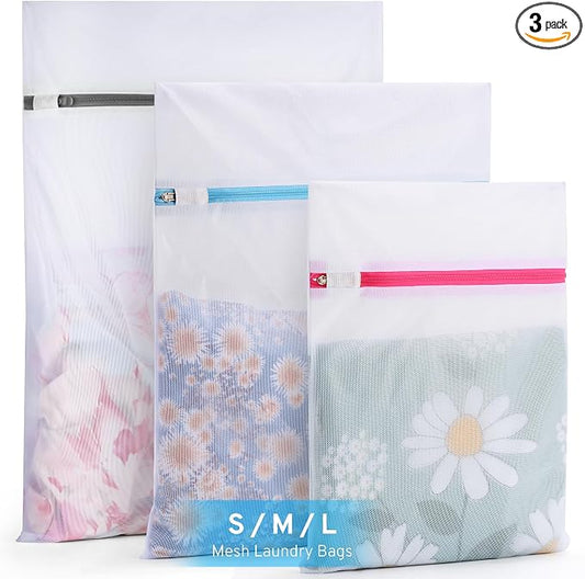 3 Pack 3 Size Mesh Laundry Bags Set by UREZORGEAR