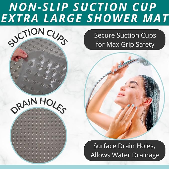 ENKOSI Extra Large Square Non Slip Shower Mat - Image 2