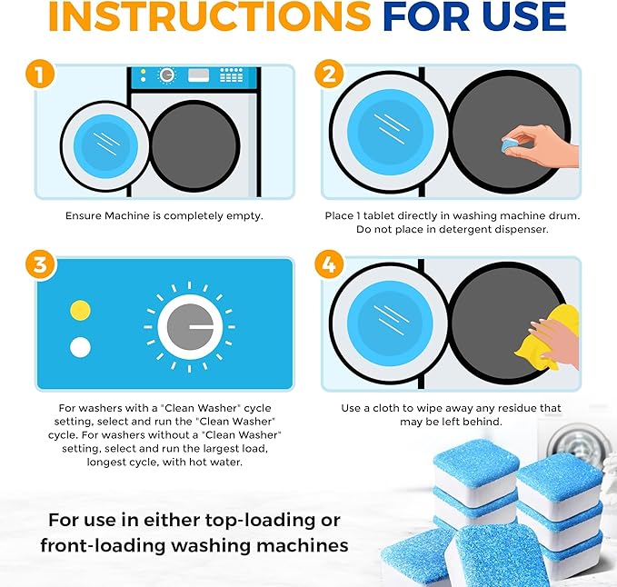 Washing Machine Cleaner Tablets 24 pack Powerful Descaler -Deep Cleaning - Image 4