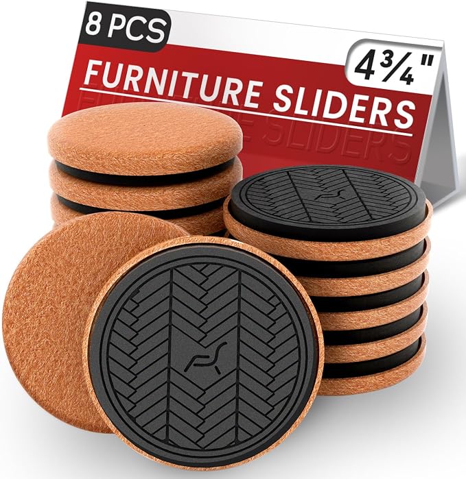 4¾" Felt Furniture Sliders for Hardwood Floors, Furniture Movers Sliders for by PISAO