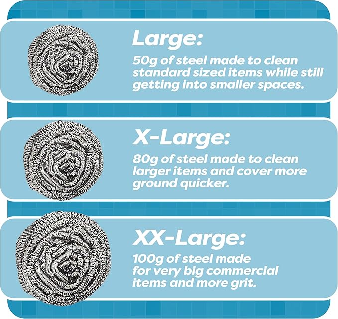 12 Pack Stainless Steel Scourers by Scrub It – Steel Wool Scrubber Pad Used - Image 3