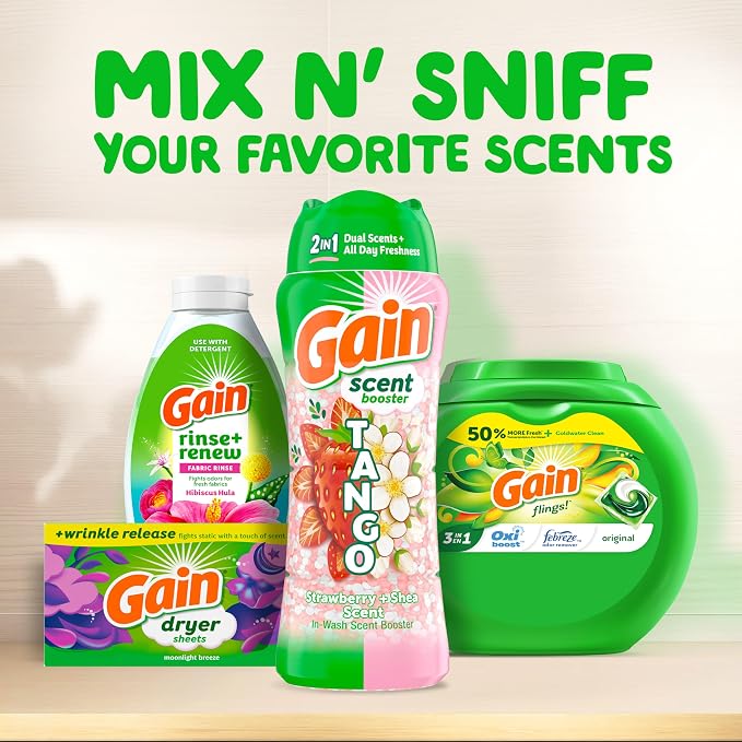 Gain Tango 2-in-1 Laundry Scent Booster Beads, Strawberry and Shea Scent - Image 9