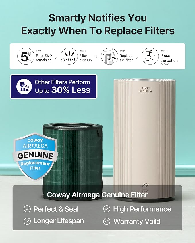COWAY Air Purifiers for Large Room Whole Home Up to 2, True HEPA Filter for - Image 10