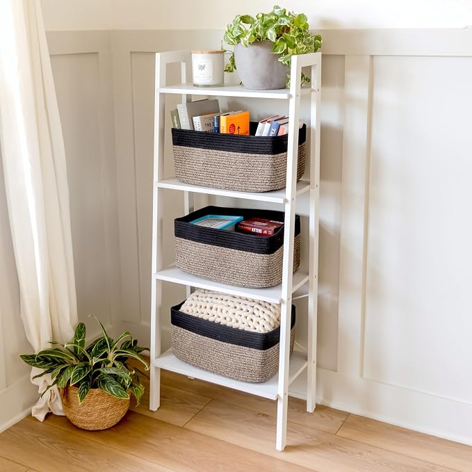 NaturalCozy Storage Baskets 16.8”x13”x7.6” Cotton Rope Woven Baskets - Image 4