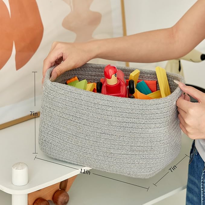 Small Cotton Rope Basket – Storage Bin - Image 2