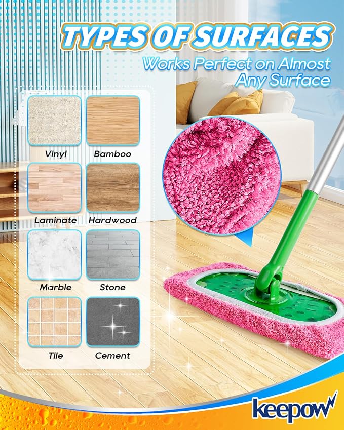 KEEPOW 6 Pack Reusable Mop Pads Compatible - Image 5