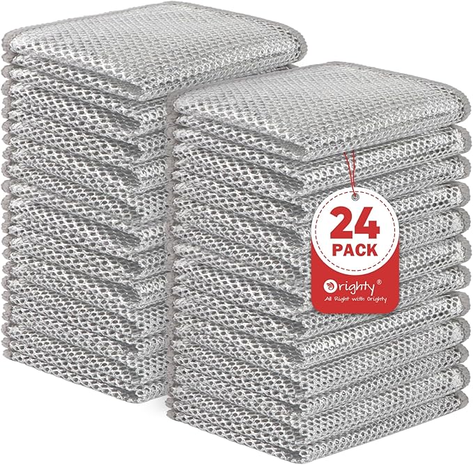 Orighty 24 Pcs Multipurpose Wire Dishwashing Rag, Non-Scratch Wire Dish by AllRightinOrighty