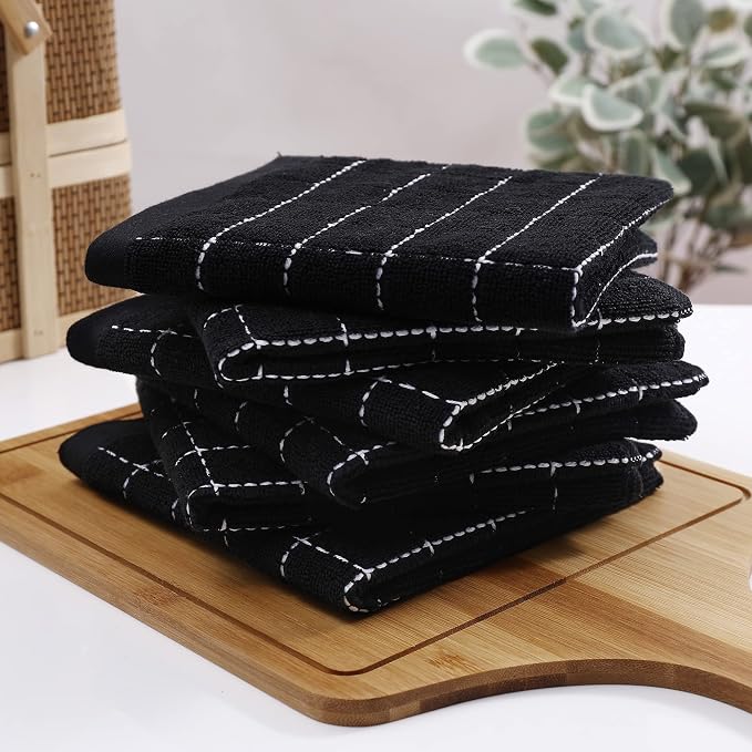 Homaxy 100% Cotton Terry Kitchen Towels, Checkered Designed, Soft and Super - Image 9