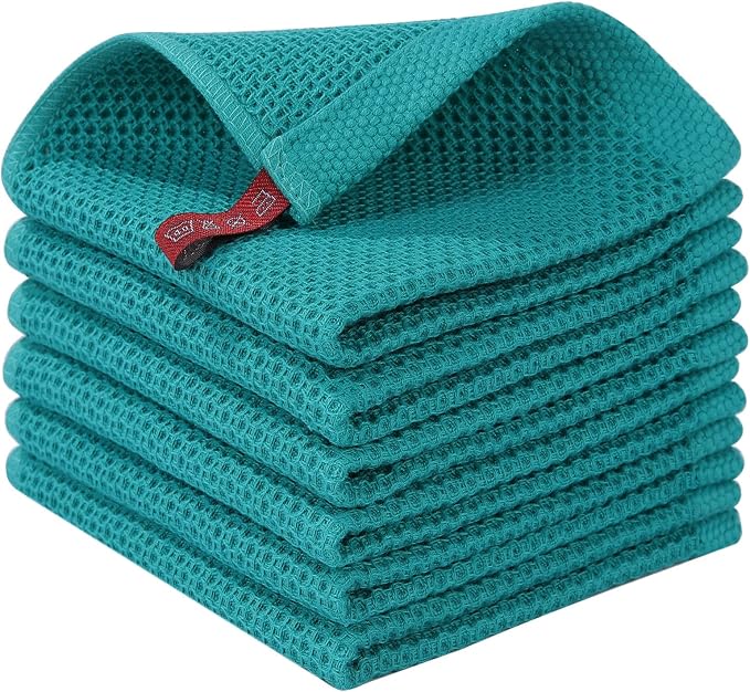 Homaxy 100% Cotton Waffle Weave Kitchen Dish Cloths, Ultra Soft Absorbent Quick by Homaxy