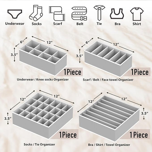 Simple Houseware 4-Pack Drawer Organizer Set - Image 2