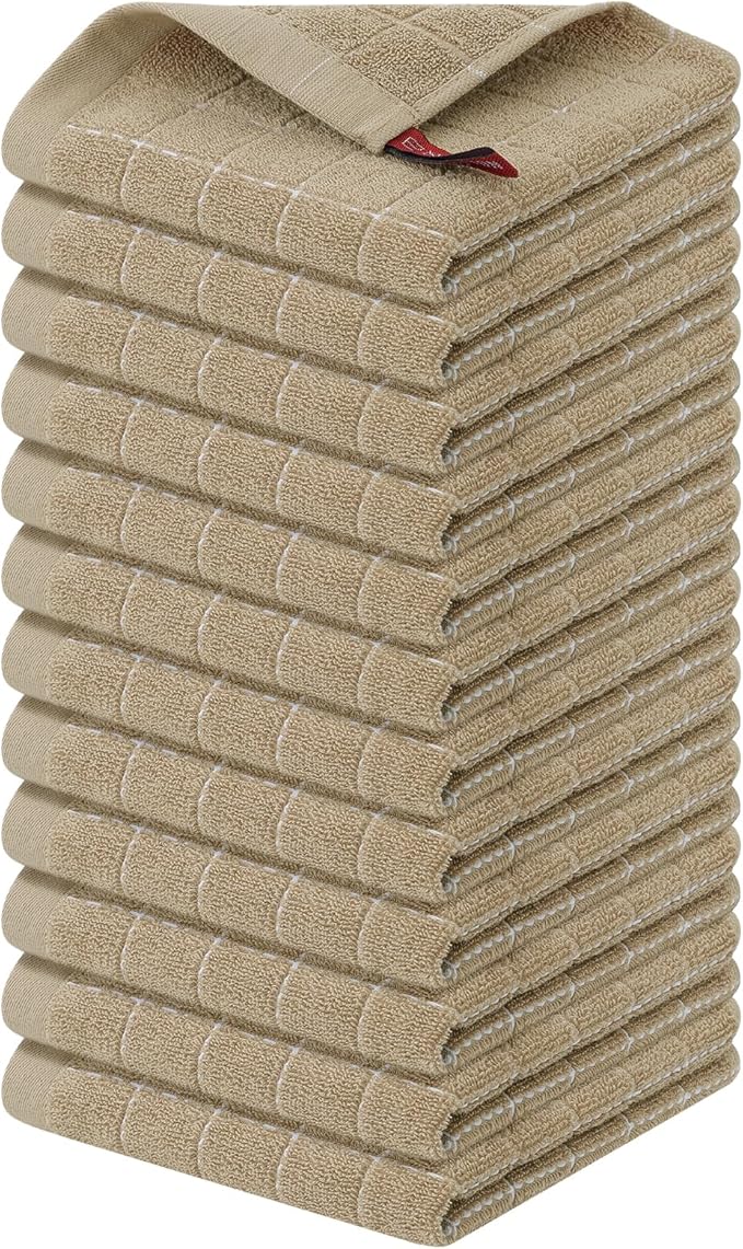 Homaxy 100% Cotton Terry Kitchen Dish Cloths, Ultra Soft and Absorbent Dish by Homaxy
