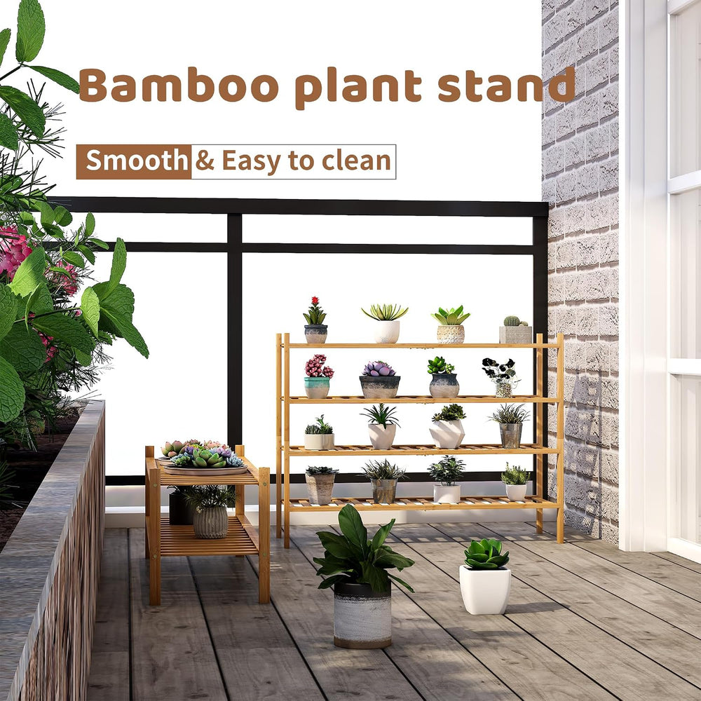Bamboo Shoe Rack Stackable Shoe Shelf Storage Organizer for Unit Entryway Hal...